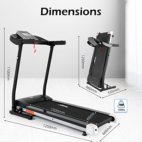 Novonova Cinta de Correr Profesional Plegable, 550 W, aplicación Bluetooth con Programa App, inclinación, pulsómetro, aeróbic en casa/Oficina,SY-1025