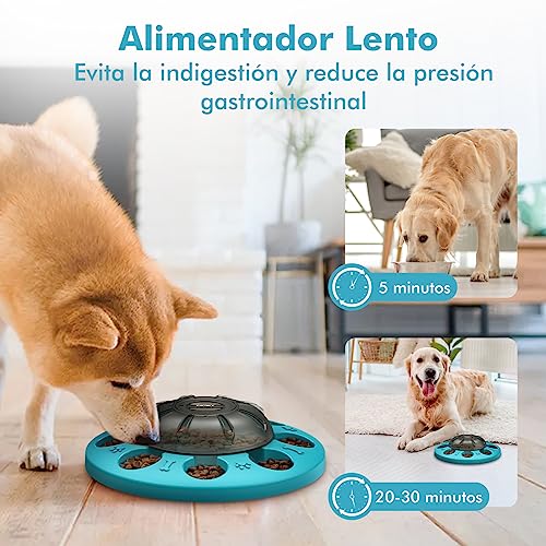 NPET Juguete Interactivo Perros, Juguetes Inteligencia para Perros, Juguetes Perro Rompecabeza y Dispensador Interactivo de Recompensas para Perros, Juego de Puzle para Perros con Antideslizante