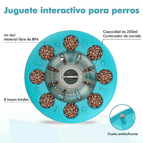 NPET Juguete Interactivo Perros, Juguetes Inteligencia para Perros, Juguetes Perro Rompecabeza y Dispensador Interactivo de Recompensas para Perros, Juego de Puzle para Perros con Antideslizante