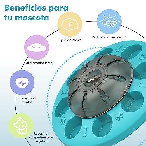 NPET Juguete Interactivo Perros, Juguetes Inteligencia para Perros, Juguetes Perro Rompecabeza y Dispensador Interactivo de Recompensas para Perros, Juego de Puzle para Perros con Antideslizante