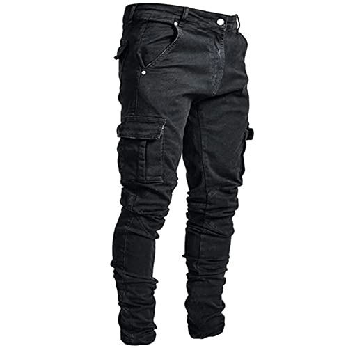 NUSGEAR 2022 Pantalones Vaqueros para Hombre,Pantalones Casuales Moda Deportivos Running Pants Skinny Elásticos Pantalon Fitness Jeans Largos Pantalones Bolsillos Ropa de Hombre