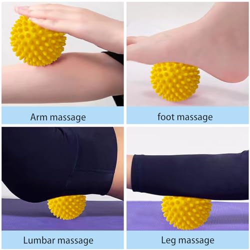 Nutabevr 3 pcs Pelota Masaje Muscular con Pinchos para aliviar Dolores musculares, herramienta de masaje Miofascial, Massage Balls para Rehabilitación, triggerpoint Diferentes Grados de dureza