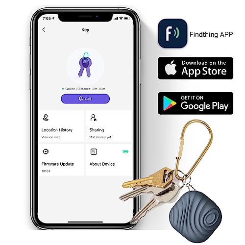 Nutale Findthing Buscador de Llaves Bluetooth Azul 4PCS - Localizador de Llaves Buscador Alarma Anti-pérdida Llavero Inteligente