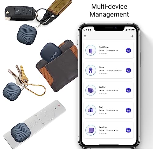 Nutale Findthing Buscador de Llaves Bluetooth Azul 4PCS - Localizador de Llaves Buscador Alarma Anti-pérdida Llavero Inteligente