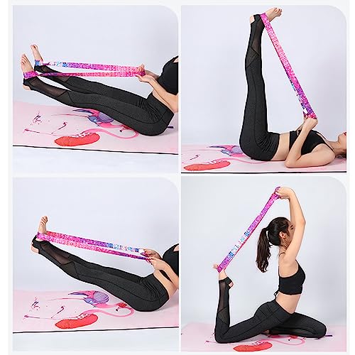 O5O2 1 PCS Correa para Esterilla de Yoga,Correa para Yoga Fitness Multifuncional,Impreso Cinturón Hombro Ajustable Fitness Correa Esterilla Yoga Cinturon Porta Cinta de Transporte(160cm x 4cm)