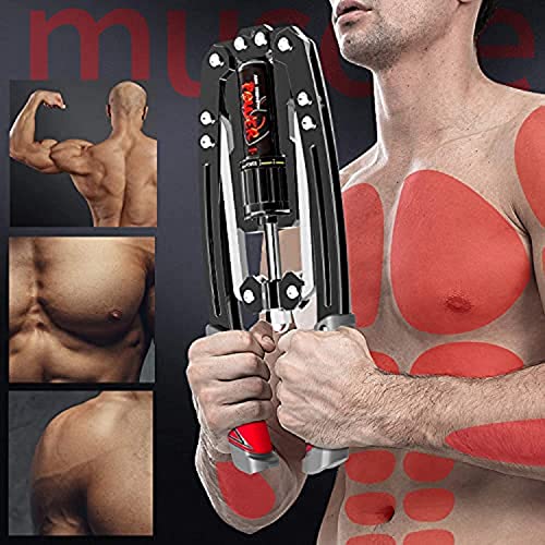 OBALY Entrenador de Brazos - Ajustable 22-440lbs Fuerza hidráulica/Expansor de Pecho casero/Entrenamiento Muscular de Hombros Equipo de Fitness/Ejercicio de fortalecimiento de Brazos…