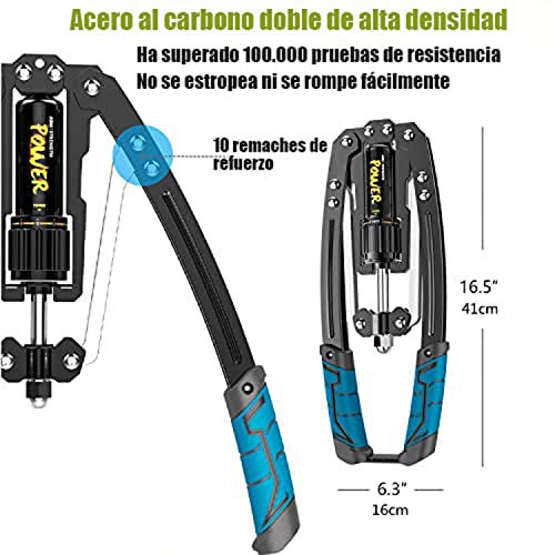 OBALY Entrenador de Brazos - Ajustable 22-440lbs Fuerza hidráulica/Expansor de Pecho casero/Entrenamiento Muscular de Hombros Equipo de Fitness/Ejercicio de fortalecimiento de Brazos…