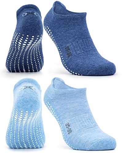 Occulto CALCETINES ANTIDESLIZANTES para MUJER y HOMBRE (2-4 PARES), CALCETINES para YOGA y PILATES MUJER HOMBRE 39-42 2 Pares | Azul