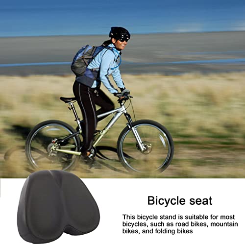 Odavom Asiento de Bicicleta,Sillín de Bicicleta Ancho,Sillín Suave para Hombres y Mujeres,cómodo Asiento de Ciclo de Ejercicio,cojín Acolchado,se Adapta a Bicicletas estacionarias,Spinning,Negro