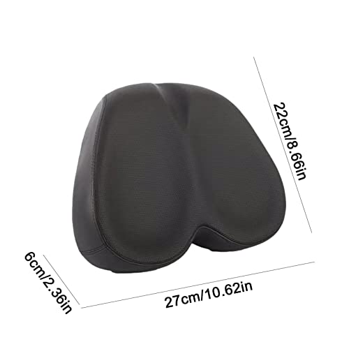 Odavom Asiento de Bicicleta,Sillín de Bicicleta Ancho,Sillín Suave para Hombres y Mujeres,cómodo Asiento de Ciclo de Ejercicio,cojín Acolchado,se Adapta a Bicicletas estacionarias,Spinning,Negro