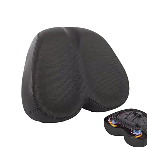 Odavom Asiento de Bicicleta,Sillín de Bicicleta Ancho,Sillín Suave para Hombres y Mujeres,cómodo Asiento de Ciclo de Ejercicio,cojín Acolchado,se Adapta a Bicicletas estacionarias,Spinning,Negro