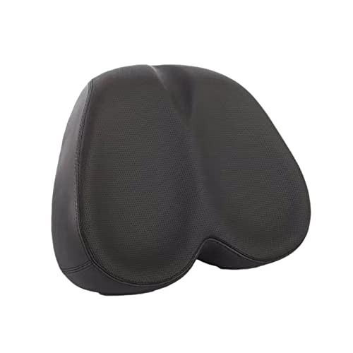 Odavom Asiento de Bicicleta,Sillín de Bicicleta Ancho,Sillín Suave para Hombres y Mujeres,cómodo Asiento de Ciclo de Ejercicio,cojín Acolchado,se Adapta a Bicicletas estacionarias,Spinning,Negro