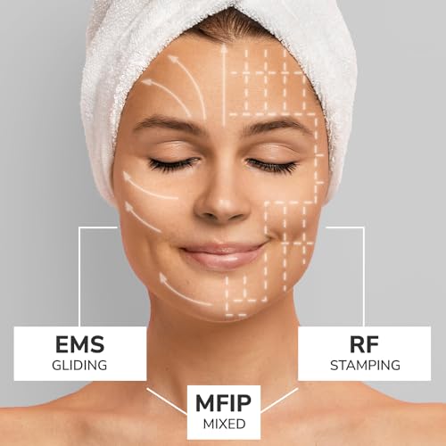 ODELYNE® Illume - Dispositivo de Radiofrecuencia y Levantamiento Facial EMS para hombre y mujer, 20 Cabezales de Radiofrecuencia, Sensor de Calor NTC a 45 °C, portatil