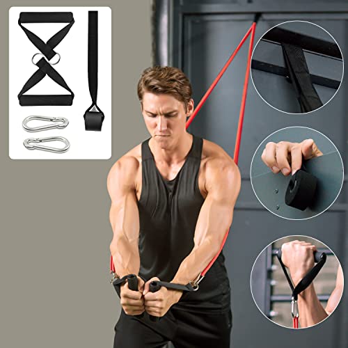 Odoland Bandas Elásticas Fitness Set 17 en 1 con 5 Bandas de Resistencia. 5 Niveles de Pull Up Bands, Kit de Accesorios para Pilates y Entrenamiento