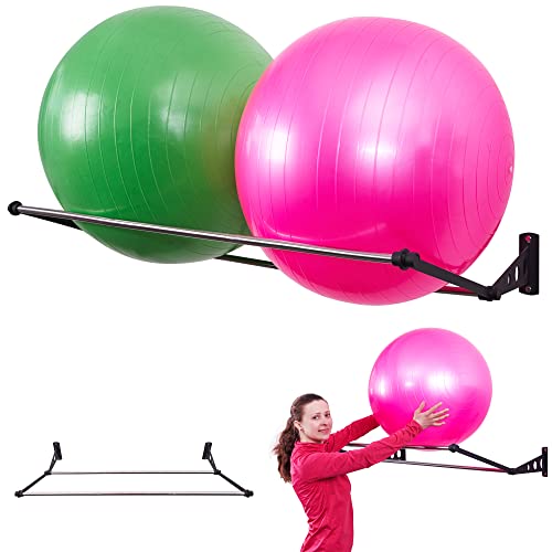 ODOXIA Soporte De Pared para Pelotas De Ejercicio | Colgador De Pelotas | para Pelotas De Yoga, Pelotas De Fitness | Soporte Pelotas Pilates Pared | Soporte Balon Futbol | Soporte Balon de Pilates