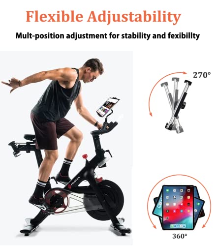 Oilcan Soporte Tablet Bicicleta Estatica, Soporte Flexible Tablet Cinta de Correr, Bici Eliptica, Rodillo, Sujeta Manillar para iPad Pro Air Mini, Lenovo, Galaxy, iPhone 13 Pro MAX etc (4-12.9")