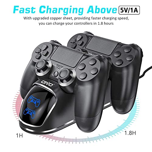 OIVO - Cargador para Mando PS4, estación de Carga con Mando PS 4 con Chip de Carga de 1,8 Horas, estación Mando Sony Playstation 4/PS4/Pro/slim