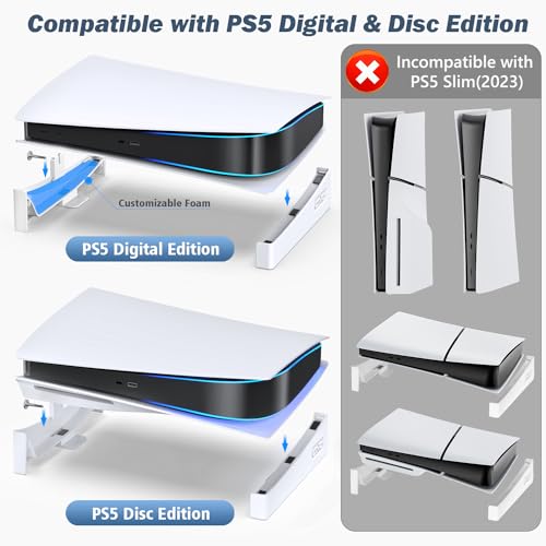 OIVO Soporte PS5 Horizontal para Consola Playstation 5, PS5 Soporte Horizontal, Soporte PS5 Acostado, Soporte Horizontal PS5 con Tornillo, Accesorios PS5