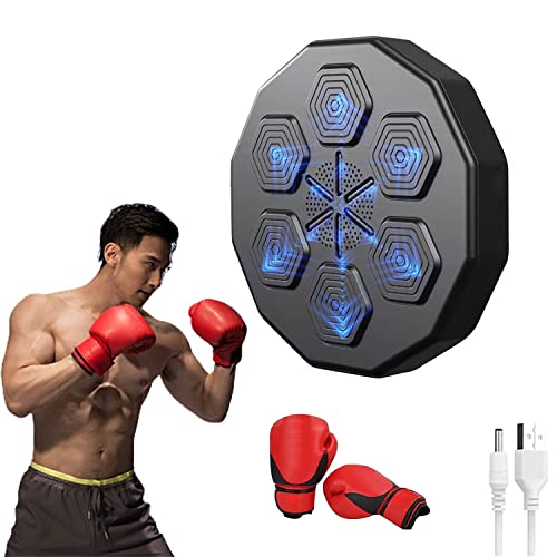 OKCELL Música Boxing Machine Music Electronic Boxing Wall Target with 6 Lights and Bluetooth Sensor, Boxing Training Devices with Boxing Gloves for Adults for Home Ejercicios