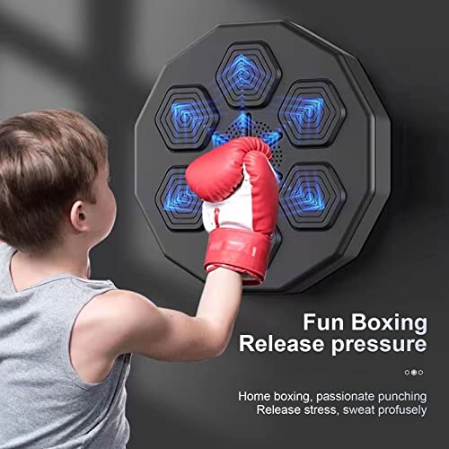 OKCELL Música Boxing Machine Music Electronic Boxing Wall Target with 6 Lights and Bluetooth Sensor, Boxing Training Devices with Boxing Gloves for Adults for Home Ejercicios