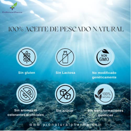 OMEGA 3 | 400 cápsulas | Aceite de pescado puro + Vitamina E | 1000mg - Ácido grasos 300mg EPA+DHA ProNatural Pharma (Suministro para 13 meses)