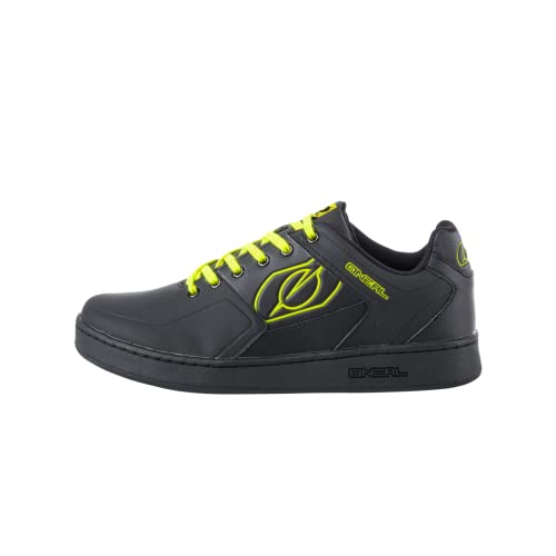 O'Neal | Zapatillas de Bicicleta | MTB Downhill Freeride | Equilibrio Entre Agarre y posición del pie, Suela de Panal | Zapato de Pedal Plano con Clavos | Adultos | Negro Neón Amarillo | Talla 47