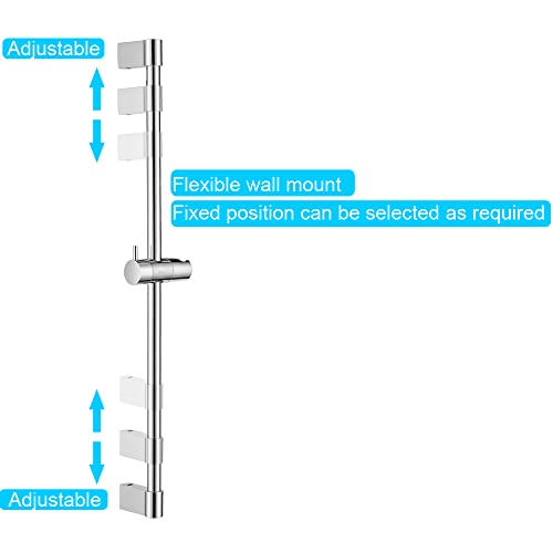 ONECE Barra de Ducha Acero Inoxidable 75 CM, Columna Sin Grifo, Asiento de Montaje en Pared, Conjunto de Ducha Ajustable en Altura, con Ducha de Mano y Manguera, Cromo