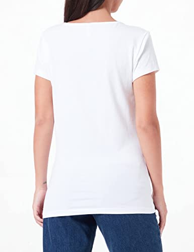 ONLY Onllive Love S/s O-Neck Top Jrs T-Shirt, Blanco, M para Mujer