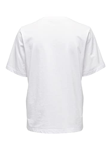 ONLY Onlonly S/S tee Jrs Noos-Camiseta de Manga Corta Top, Blanco, L para Mujer