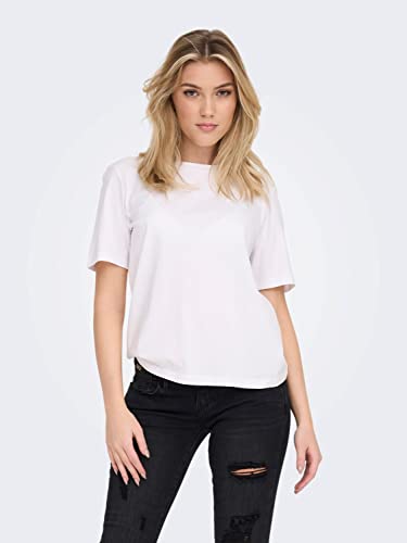 ONLY Onlonly S/S tee Jrs Noos-Camiseta de Manga Corta Top, Blanco, L para Mujer