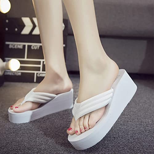 Onsoyours Chanclas Para Mujer Sandalias Con Plataforma Zapatillas Zapatos De Playa Con Plataforma Zapatos De Ocio Cuñas Con Punta Abierta Zapatos Con Diamantes De Imitación B Blanco 39 EU