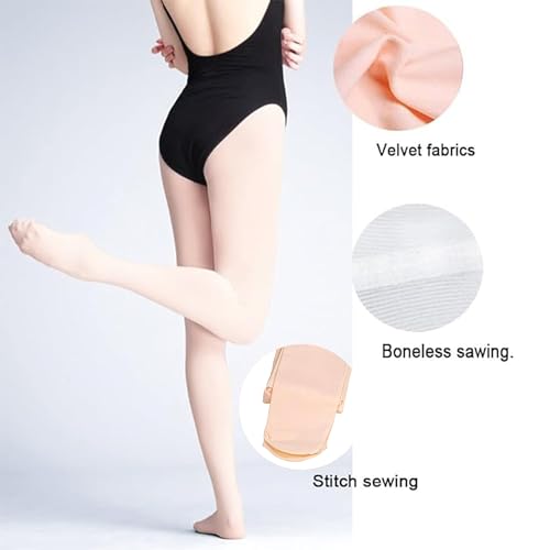 ONTYZZ Medias de Ballet Sin Costura para Niñas y Damas Danza Medias Pantys Estirar 90 Den Utilizado para la Clase de Danza o Espectáculos Salmón-Rosa/S