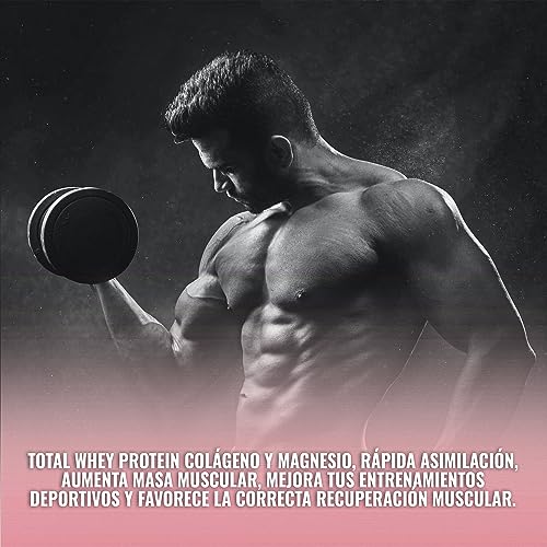 OPTIMAL LIFE ultra whey protein fresa - proteina whey pura - proteina en polvo - gana masa muscular rapido - colageno + magnesio - tonifica y mejora tus entrenamientos