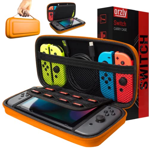 Orzly Estuche de Transporte Compatible con Switch y New Switch OLED Console - Verde Estuche Protector Duro portátil de Viaje Estuche con Bol