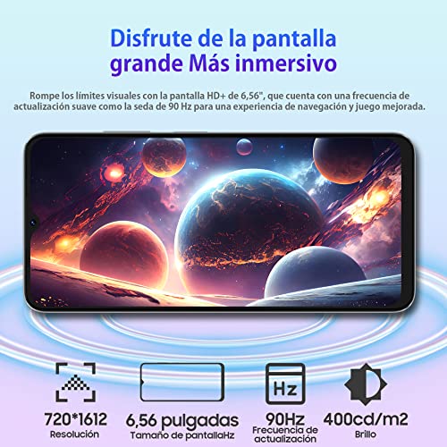 OSCAL C70 Telefono Moviles, 12GB RAM 128GB ROM, Android 12 Moviles, 6.56'' Pantalla HD+ 90Hz Smartphone, 5180mAh Batería, Huella Digital/OTG/Face ID/4G Dual SIM Telefono