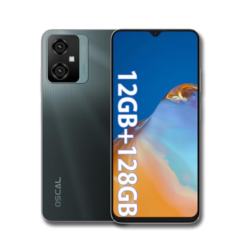 OSCAL C70 Telefono Moviles, 12GB RAM 128GB ROM, Android 12 Moviles, 6.56'' Pantalla HD+ 90Hz Smartphone, 5180mAh Batería, Huella Digital/OTG/Face ID/4G Dual SIM Telefono