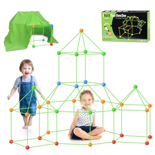 OSDUE 156 PCS Tienda de Campaña DIY para Niños, Tienda de Juguetes DIY, Kit de Construcción de Fuerte DIY, Kit de Construcción de Fuerte para Niños, Juguetes de Construcción DIY, Tienda de Juegos