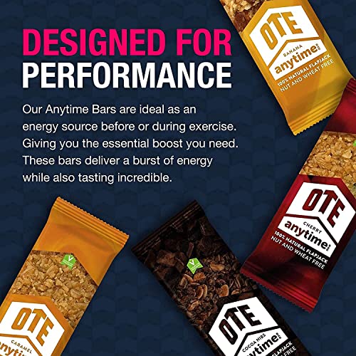 OTE Anytime Bars – Barras energéticas para ciclismo – Snacks nutricionales sin nueces y gluten para correr – Flapjacks de resistencia – Caja de 16 x 62 g (paquete mixto)