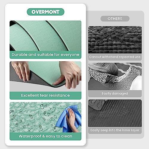 Overmont Esterilla Yoga Mat Antideslizante Profesional,TPE ecologico,8MM Extra Gruesa Esterilla Yoga Plegable con Correa de Transporte para Gimnasia Pilates Fitness,183 x 61cm (Verde)