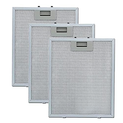 Pack 3 Filtros para Campana Extractora de Cocina | 02800905 | Compatible con Cata, Apelson y Nodor | de Aluminio Resistente | 320x260mm | Color Plata (3 unidades)