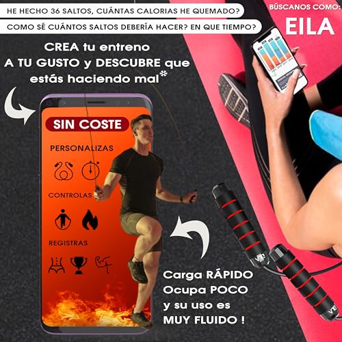 Pack Comba de Saltar Crossfit + APP Personalizada + Cuerda Fitness de Repuesto para Hombre y Mujer - Set Cuerda de Saltar para hacer Ejercicio en Casa o en la Calle - Kit Comba Boxeo para el Gym