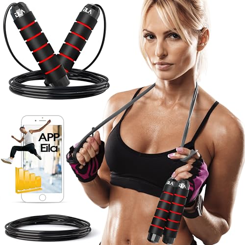 Pack Comba de Saltar Crossfit + APP Personalizada + Cuerda Fitness de Repuesto para Hombre y Mujer - Set Cuerda de Saltar para hacer Ejercicio en Casa o en la Calle - Kit Comba Boxeo para el Gym