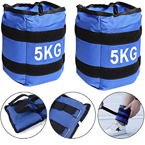 Pack de 2 pesas de 5 KGs (2,5 kgs CADA UNA). Para tobillos y/o muñecas, TAMAÑO: 40 x 16. Para correr, gimnasio, footing... Correas ajustables, transpirable. Máxima comodidad.