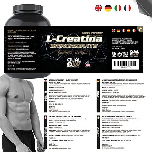 Pack de L-Creatina y L-Glutamina -Suplementos para Ganar Masa Muscular -Formato de 180 y 360 Comprimidos - Mejoran el Rendimiento Físico - Contribuyen a la Recuperación y Crecimiento - QUALNAT