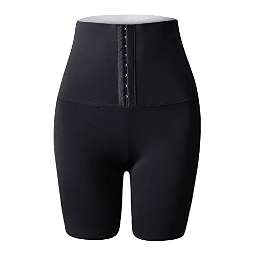 Pantalones Cortos de Sudor para Adelgazar y tonificar Vientre Plano y Objetivo de Muslo para Entrenar Pérdida de Peso Sudoración Quema de Grasa (Negro XL)