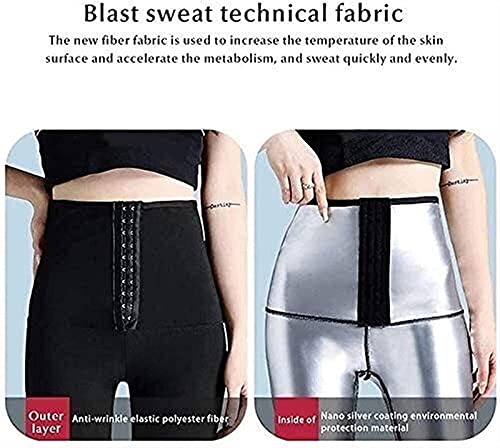 Pantalones Cortos de Sudor para Adelgazar y tonificar Vientre Plano y Objetivo de Muslo para Entrenar Pérdida de Peso Sudoración Quema de Grasa (Negro XL)