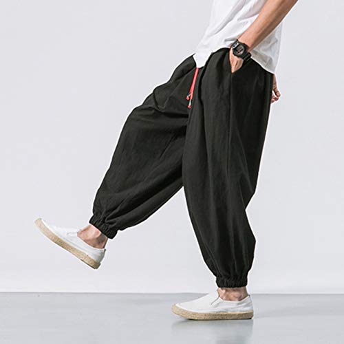 Pantalones Hippy De Pierna Ancha Jogging para Hombre Pants Bombacho Estilo Harén Pantalones De Tela para Uso Diario, Deportes, Yoga Pantalones de harén para Hombre Pantalones Harem Anchos