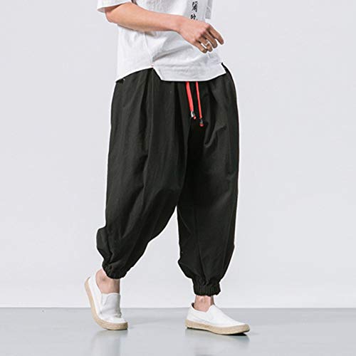 Pantalones Hippy De Pierna Ancha Jogging para Hombre Pants Bombacho Estilo Harén Pantalones De Tela para Uso Diario, Deportes, Yoga Pantalones de harén para Hombre Pantalones Harem Anchos