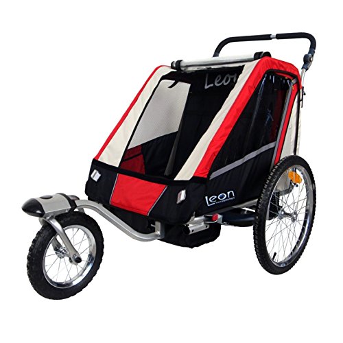 Papilioshop Leon Remolque Carrito para el Transporte de 1 2 niños (Rojo)