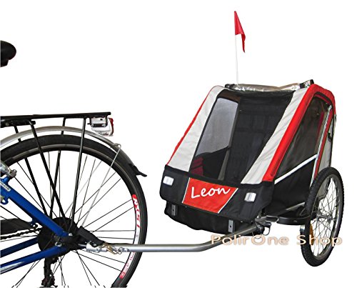 Papilioshop Leon Remolque Carrito para el Transporte de 1 2 niños (Rojo)